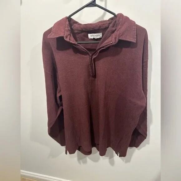 Balmain Other - Balmain Paris Vintage Quarter Zip Pullover Top Red XL